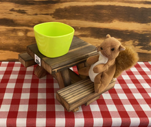 Load image into Gallery viewer, Classic Squirrel Picnic Table Gift Bundle! (Classic Squirrel Picnic Table + Squirrel Snack Sack + Greeting Card) - - (TREE/POST INSTALLATION)
